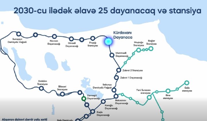 2030-cu ilədək 25 dayanacaq və stansiya istifadəyə veriləcək