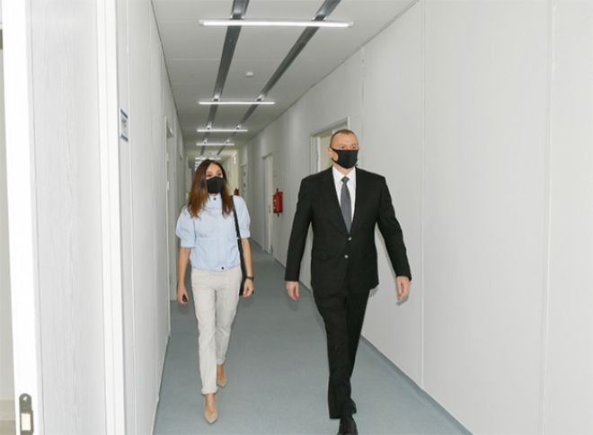 Prezidentlə xanımı üç modul tipli xəstəxananın açılışını ediblər